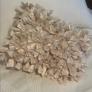 Cream Ruffled Decorative Pillow